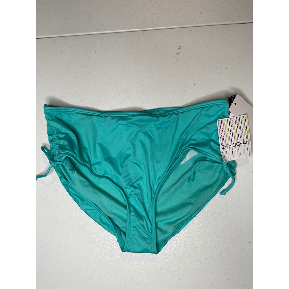 24th & Ocean Women's Mid Waist Side Tie Hipster Bottom, 12